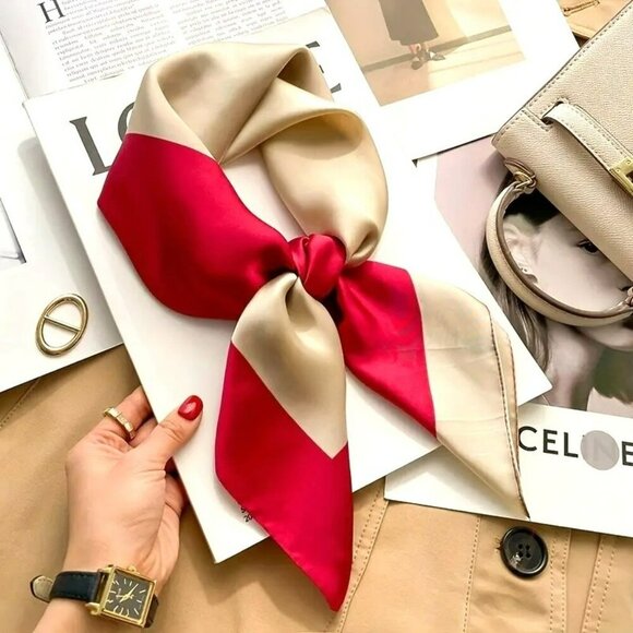 NWT - Luxurious V-Shape Print Square Scarf (SKU 0267) - Picture 3 of 7